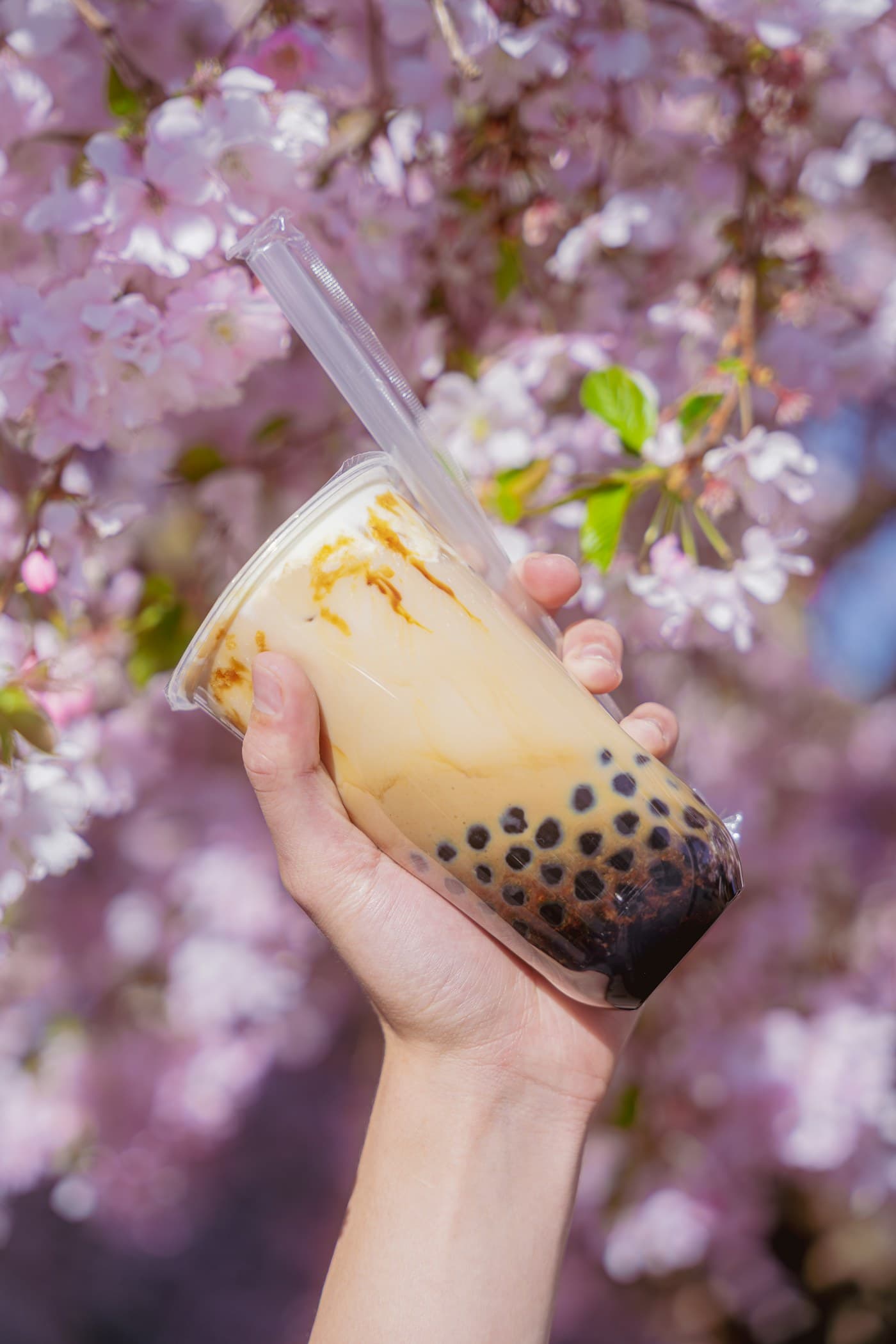 手持珍珠奶茶